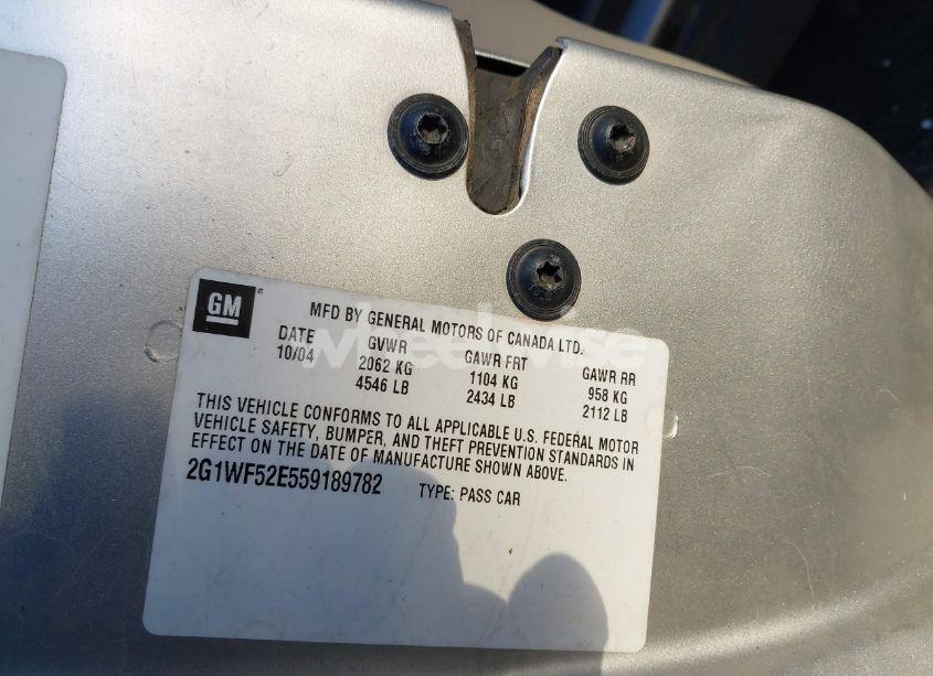 Photo 9 of 2005 Chevrolet Impala (VIN 2G1WF52E559189782)