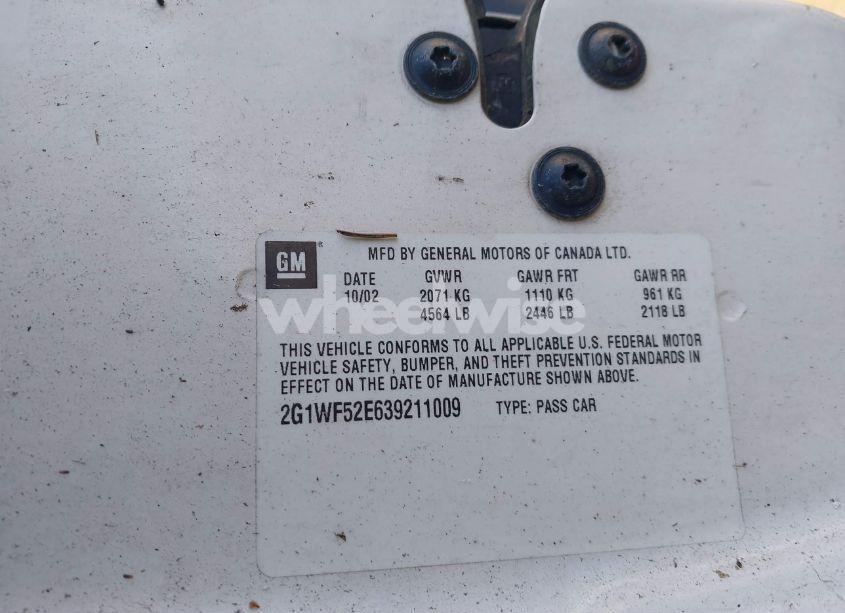 Photo 9 of 2003 Chevrolet Impala (VIN 2G1WF52E639211009)