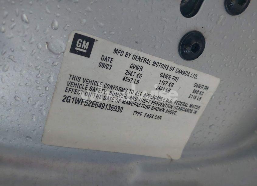 Photo 9 of 2004 Chevrolet Impala (VIN 2G1WF52E649136930)