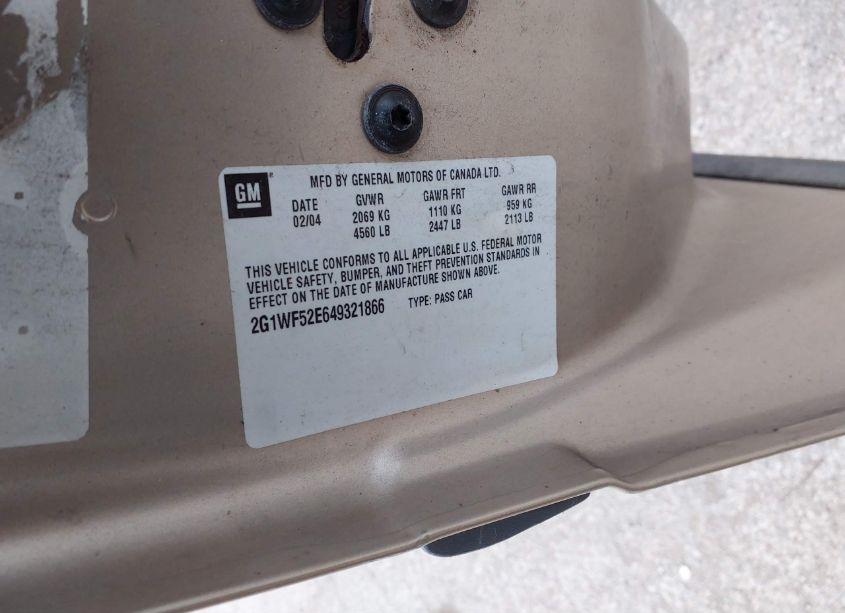 Photo 9 of 2004 Chevrolet Impala (VIN 2G1WF52E649321866)