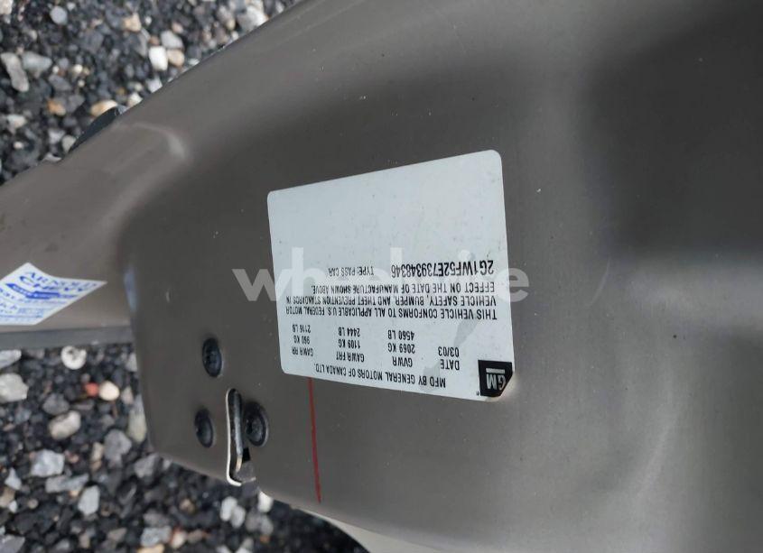 Photo 9 of 2003 Chevrolet Impala (VIN 2G1WF52E739348346)