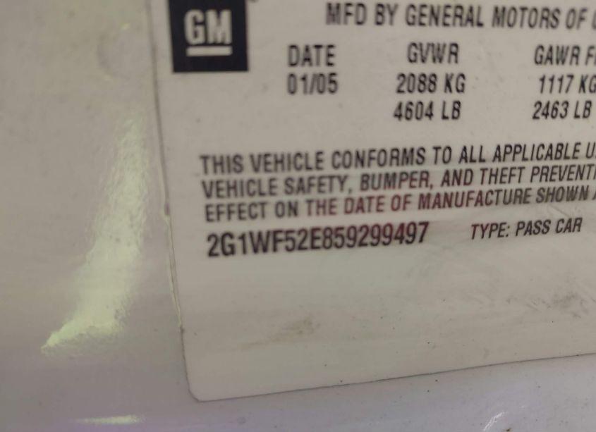 Photo 9 of 2005 Chevrolet Impala (VIN 2G1WF52E859299497)