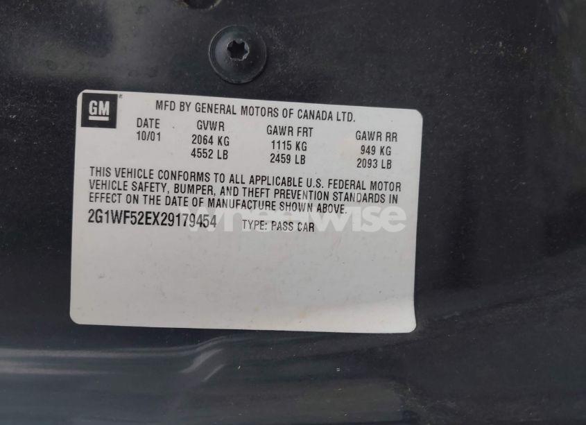 Photo 9 of 2002 Chevrolet Impala (VIN 2G1WF52EX29179454)