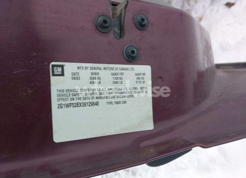 Photo 9 of 2003 Chevrolet Impala (VIN 2G1WF52EX39129848)