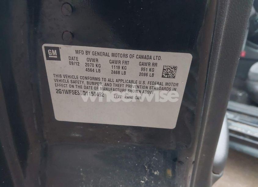 Photo 9 of 2013 Chevrolet Impala LS (VIN 2G1WF5E30D1150492)