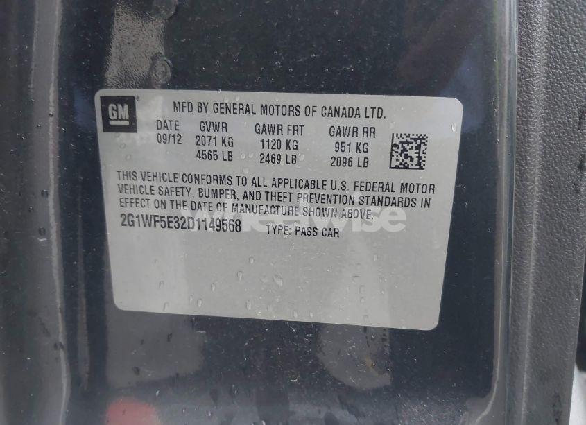 Photo 9 of 2013 Chevrolet Impala LS (VIN 2G1WF5E32D1149568)