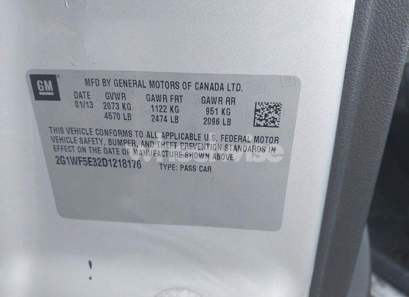 Photo 9 of 2013 Chevrolet Impala LS (VIN 2G1WF5E32D1218176)