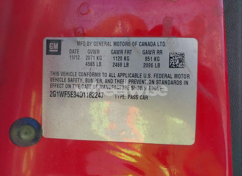 Photo 9 of 2013 Chevrolet Impala LS (VIN 2G1WF5E34D1182247)