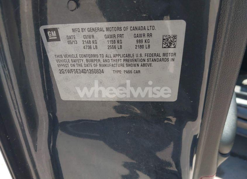 Photo 9 of 2013 Chevrolet Impala LS (VIN 2G1WF5E34D1260834)