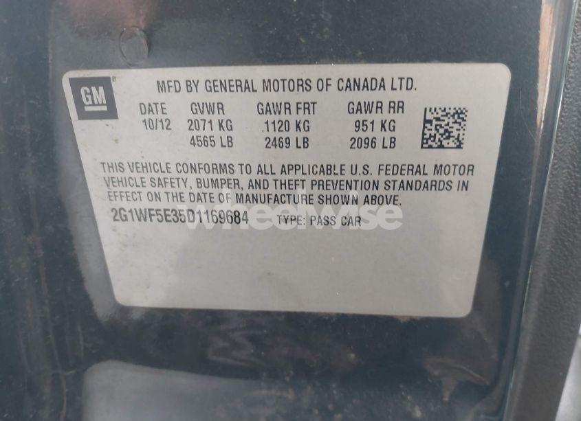 Photo 9 of 2013 Chevrolet Impala LS (VIN 2G1WF5E35D1169684)