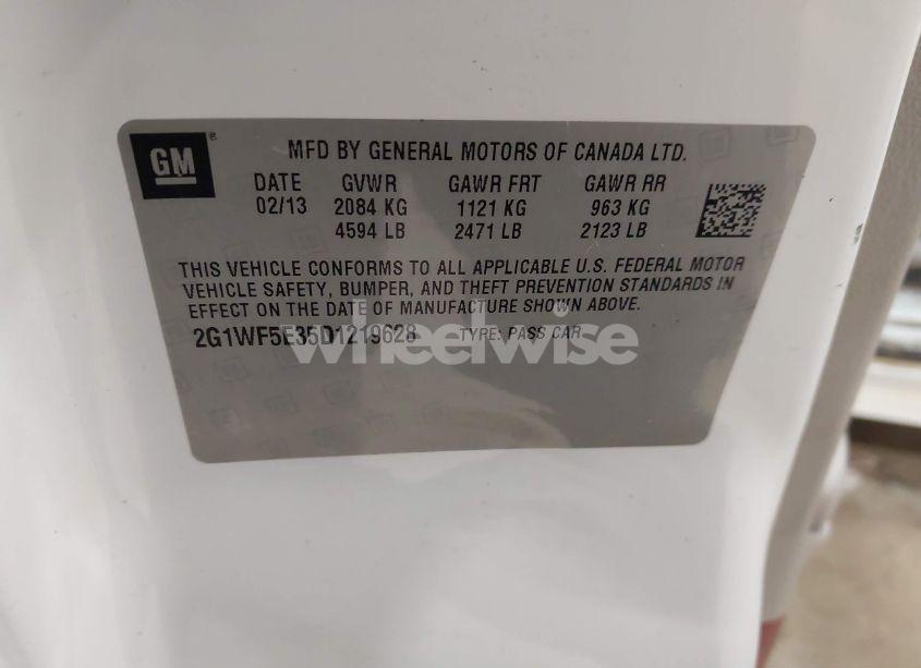 Photo 9 of 2013 Chevrolet Impala LS (VIN 2G1WF5E35D1219628)