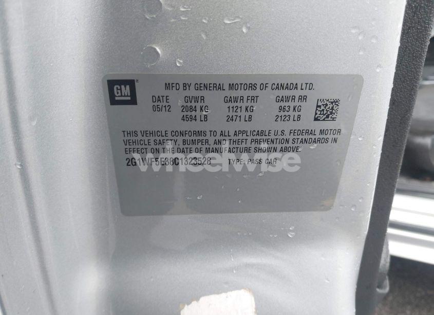 Photo 9 of 2012 Chevrolet Impala LS (VIN 2G1WF5E38C1323528)