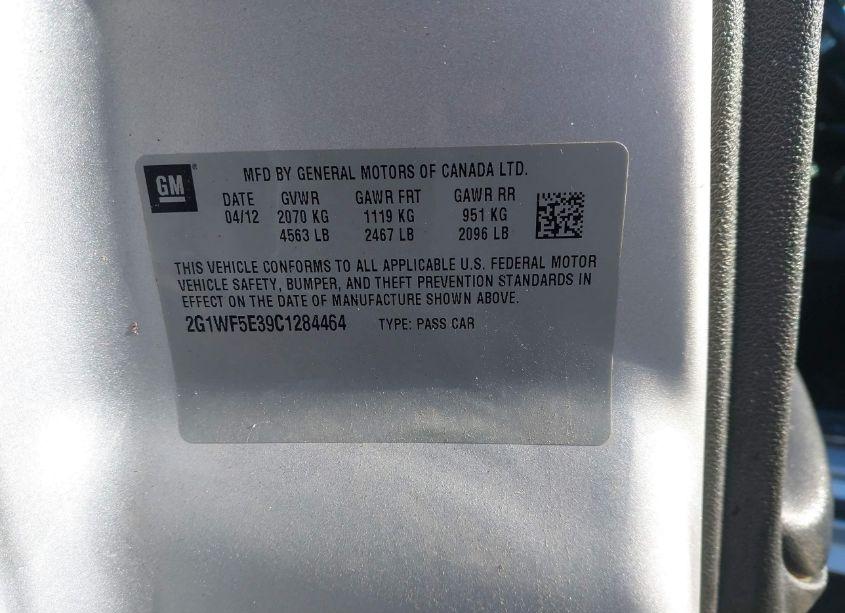 Photo 9 of 2012 Chevrolet Impala LS (VIN 2G1WF5E39C1284464)