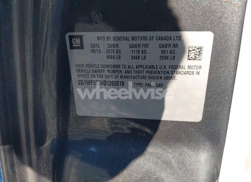 Photo 9 of 2013 Chevrolet Impala LS (VIN 2G1WF5E39D1263518)