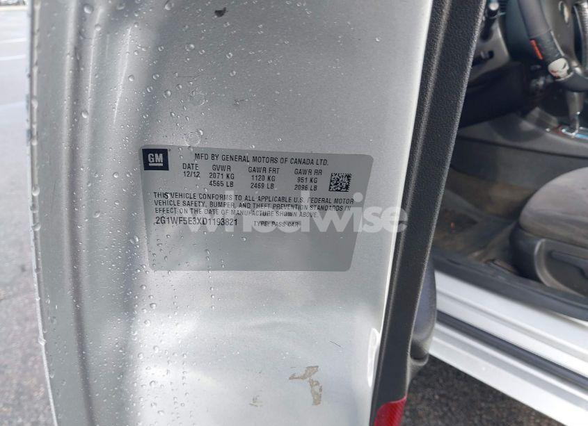 Photo 9 of 2013 Chevrolet Impala LS (VIN 2G1WF5E3XD1193821)