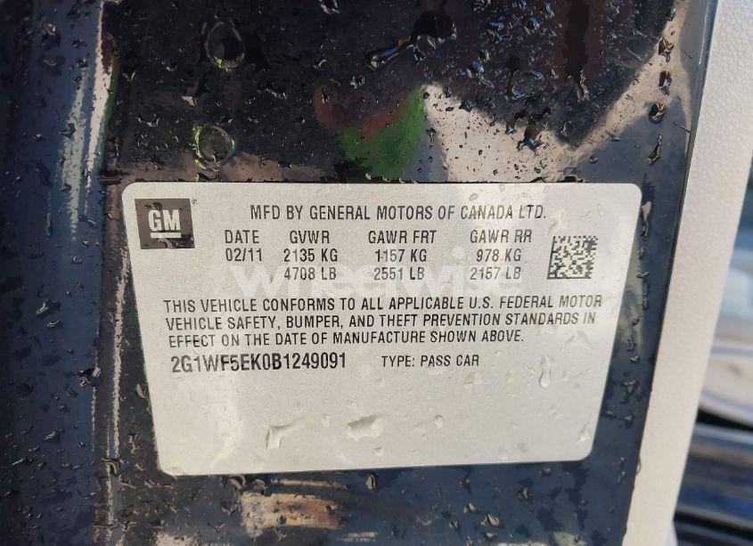 Photo 8 of 2011 Chevrolet Impala LS (VIN 2G1WF5EK0B1249091)