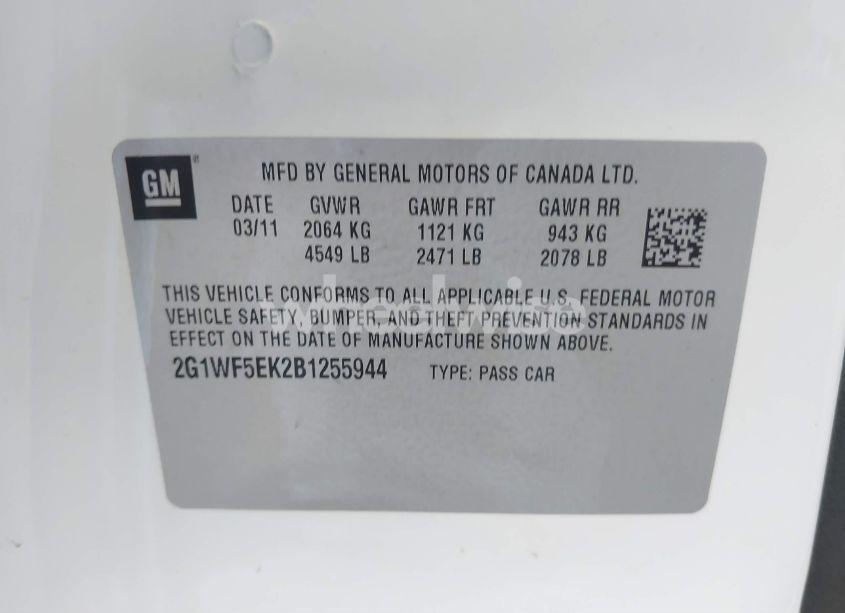 Photo 9 of 2011 Chevrolet Impala LS (VIN 2G1WF5EK2B1255944)