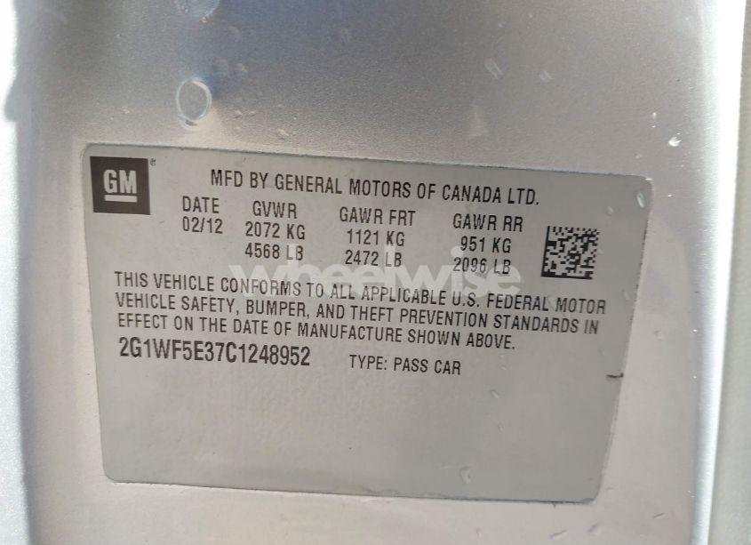 Photo 9 of 2011 Chevrolet Impala LS (VIN 2G1WF5EK2B1265048)