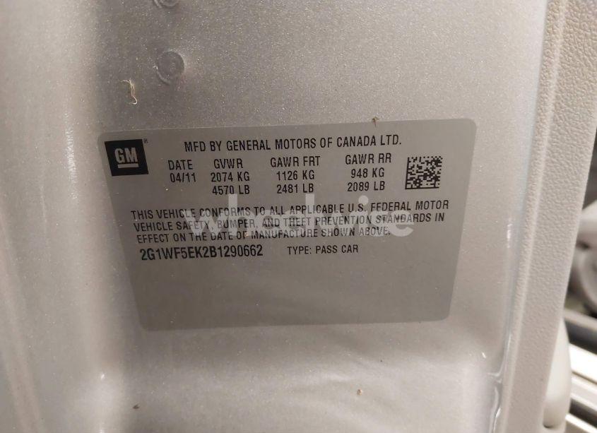 Photo 9 of 2011 Chevrolet Impala LS (VIN 2G1WF5EK2B1290662)