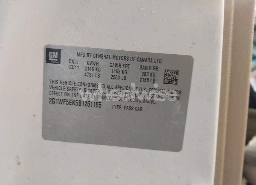 Photo 9 of 2011 Chevrolet Impala LS (VIN 2G1WF5EK5B1261155)