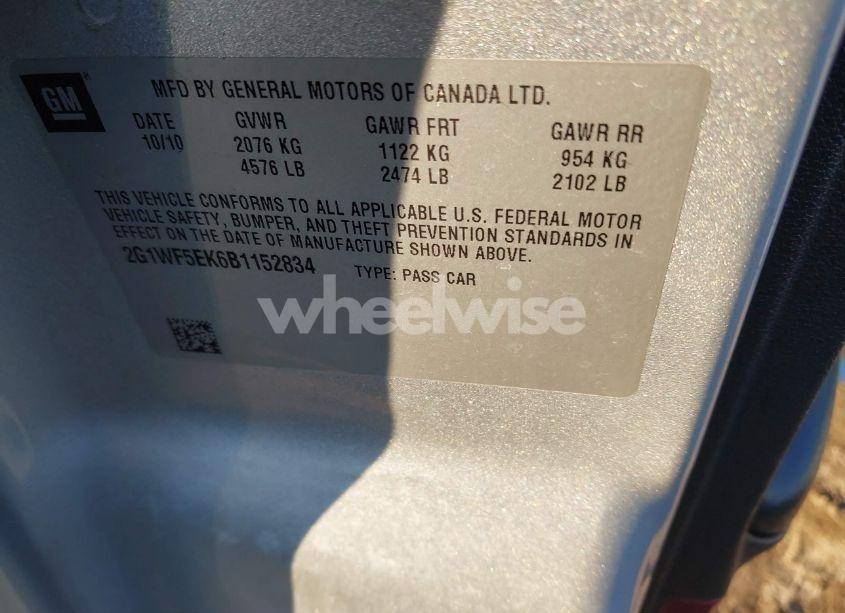 Photo 9 of 2011 Chevrolet Impala LS (VIN 2G1WF5EK6B1152834)