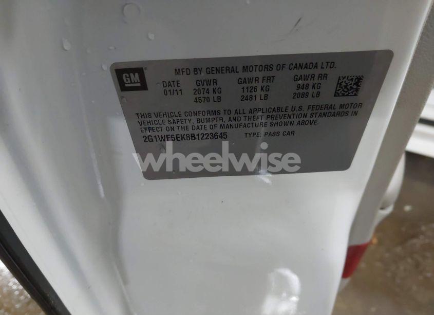 Photo 9 of 2011 Chevrolet Impala LS (VIN 2G1WF5EK8B1223645)