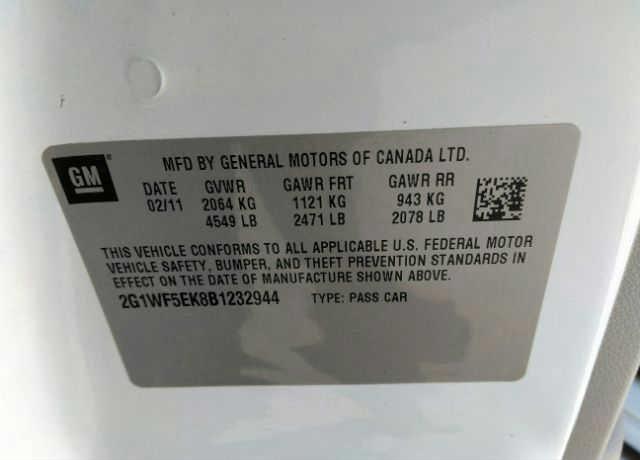 Photo 9 of 2011 Chevrolet Impala LS (VIN 2G1WF5EK8B1232944)