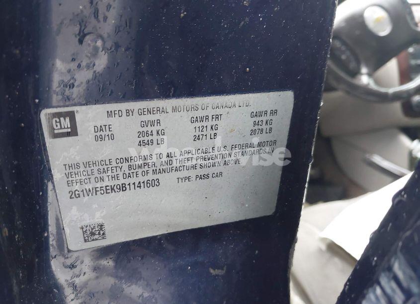 Photo 9 of 2011 Chevrolet Impala LS (VIN 2G1WF5EK9B1141603)