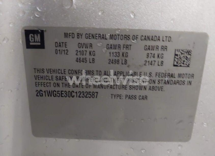 Photo 9 of 2012 Chevrolet Impala LT (VIN 2G1WG5E30C1232587)