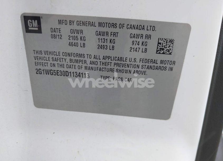 Photo 9 of 2013 Chevrolet Impala LT (VIN 2G1WG5E30D1134113)