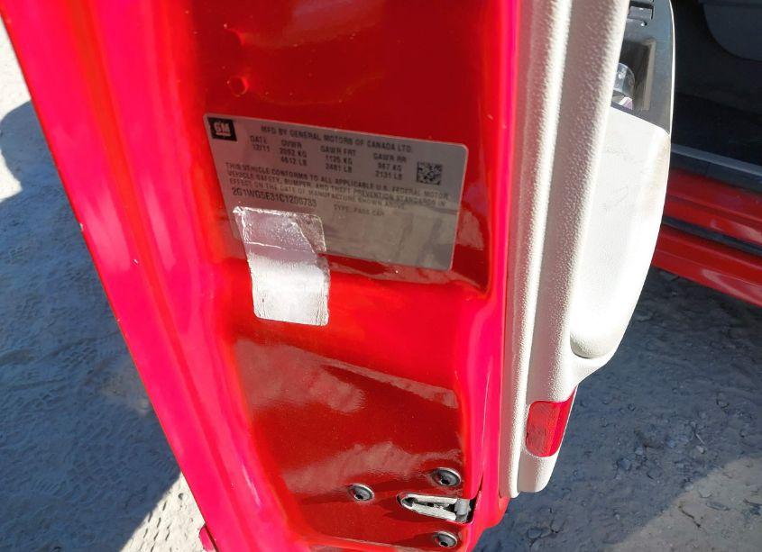 Photo 9 of 2012 Chevrolet Impala LT (VIN 2G1WG5E31C1200733)