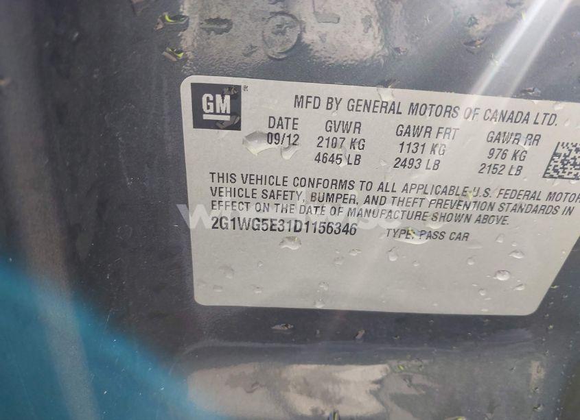 Photo 9 of 2013 Chevrolet Impala LT (VIN 2G1WG5E31D1156346)