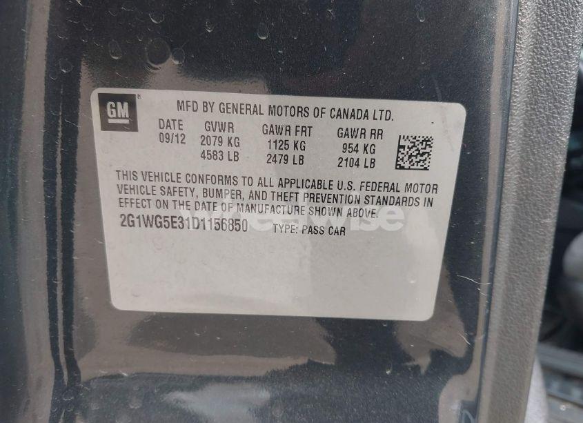 Photo 9 of 2013 Chevrolet Impala LT (VIN 2G1WG5E31D1156850)