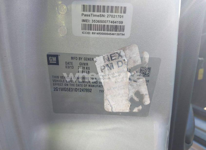 Photo 9 of 2013 Chevrolet Impala LT (VIN 2G1WG5E31D1247892)