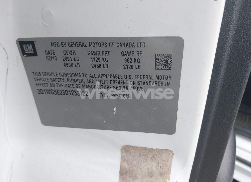 Photo 9 of 2013 Chevrolet Impala LT (VIN 2G1WG5E33D1233122)