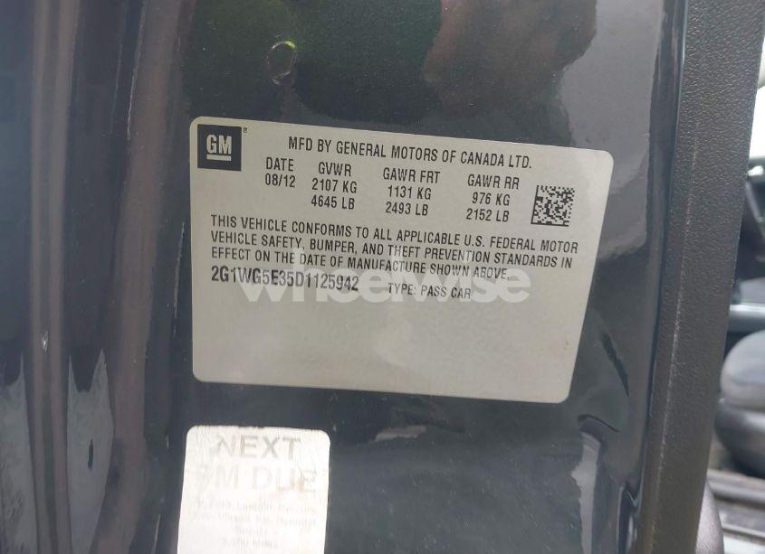 Photo 9 of 2013 Chevrolet Impala LT (VIN 2G1WG5E35D1125942)