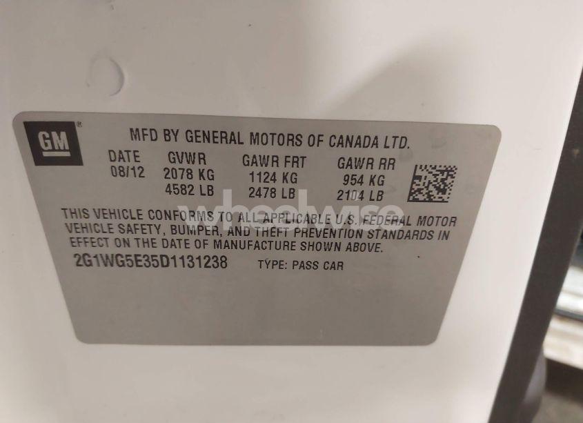 Photo 9 of 2013 Chevrolet Impala LT (VIN 2G1WG5E35D1131238)