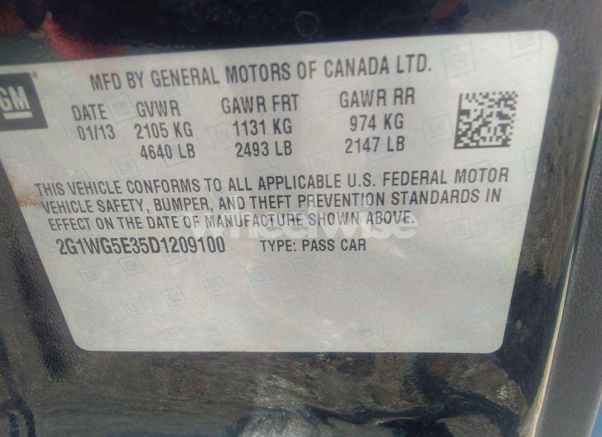 Photo 9 of 2013 Chevrolet Impala LT (VIN 2G1WG5E35D1209100)