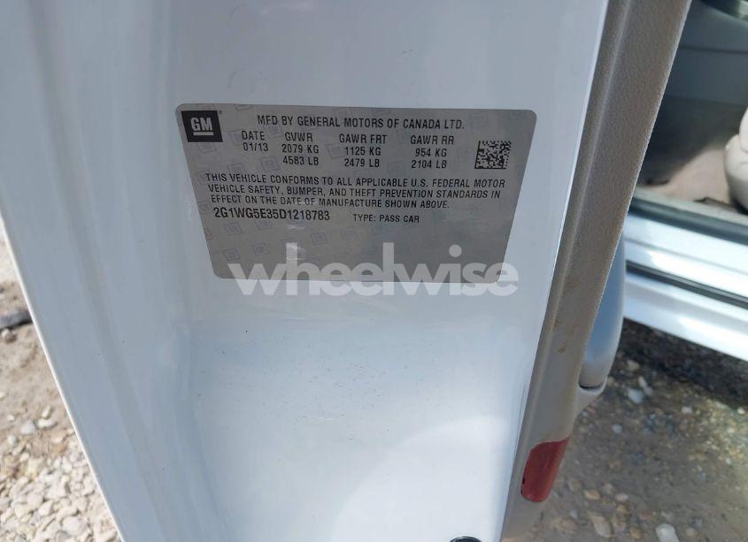 Photo 9 of 2013 Chevrolet Impala LT (VIN 2G1WG5E35D1218783)