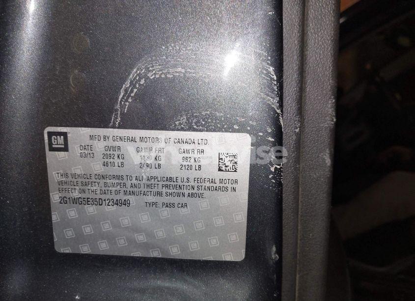 Photo 9 of 2013 Chevrolet Impala LT (VIN 2G1WG5E35D1234949)