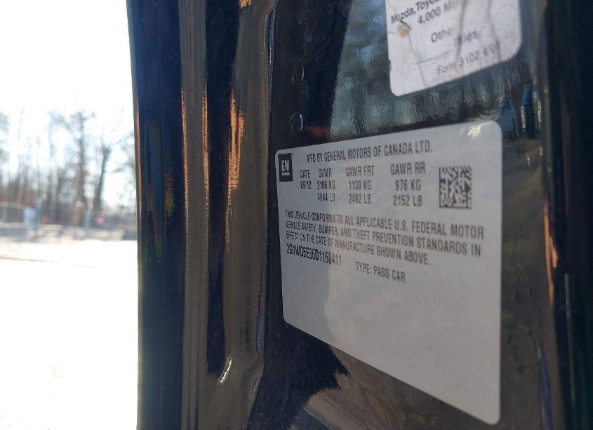 Photo 9 of 2013 Chevrolet Impala LT (VIN 2G1WG5E36D1160411)