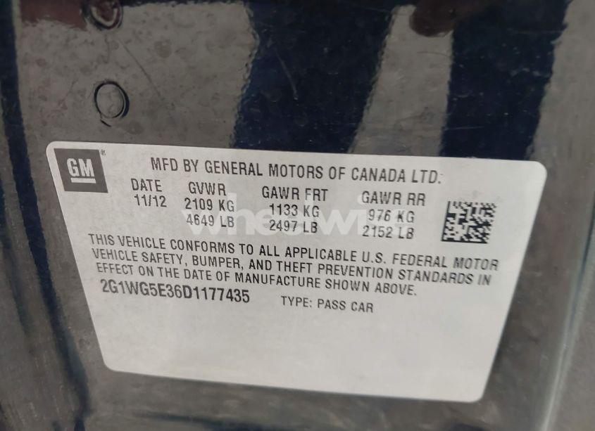 Photo 9 of 2013 Chevrolet Impala LT (VIN 2G1WG5E36D1177435)