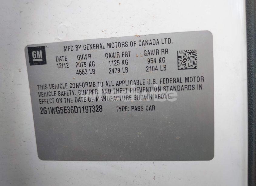 Photo 9 of 2013 Chevrolet Impala LT (VIN 2G1WG5E36D1197328)