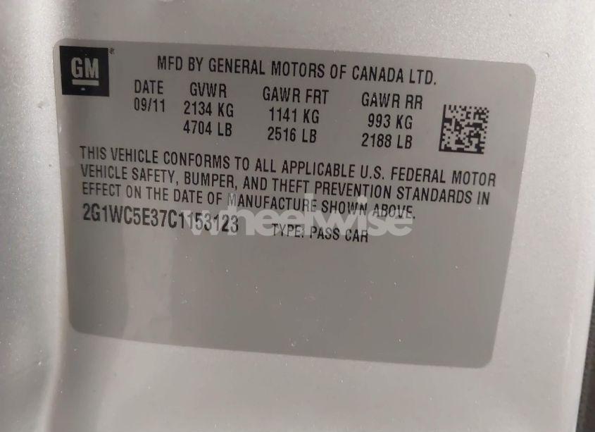Photo 9 of 2012 Chevrolet Impala LT (VIN 2G1WG5E37C1215723)