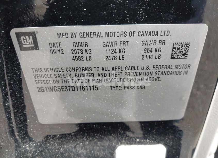 Photo 9 of 2013 Chevrolet Impala LT (VIN 2G1WG5E37D1161115)