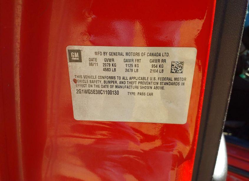 Photo 9 of 2012 Chevrolet Impala LT (VIN 2G1WG5E38C1100130)