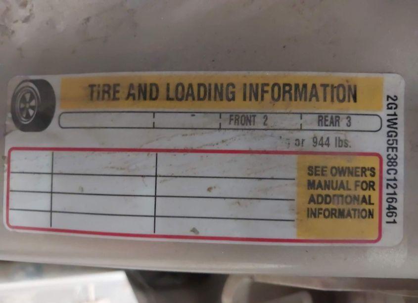 Photo 9 of 2012 Chevrolet Impala LT (VIN 2G1WG5E38C1216461)