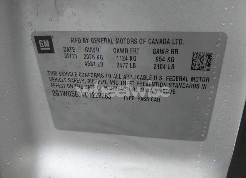 Photo 9 of 2013 Chevrolet Impala LT (VIN 2G1WG5E3XD1223283)