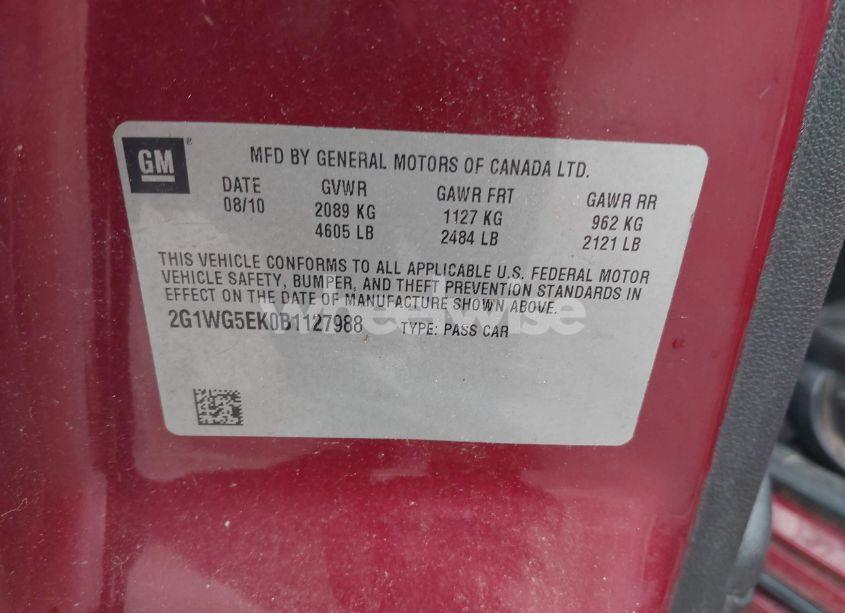 Photo 9 of 2011 Chevrolet Impala LT (VIN 2G1WG5EK0B1127988)