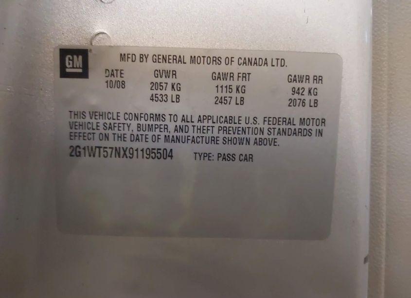 Photo 9 of 2011 Chevrolet Impala LT (VIN 2G1WG5EK0B1308511)